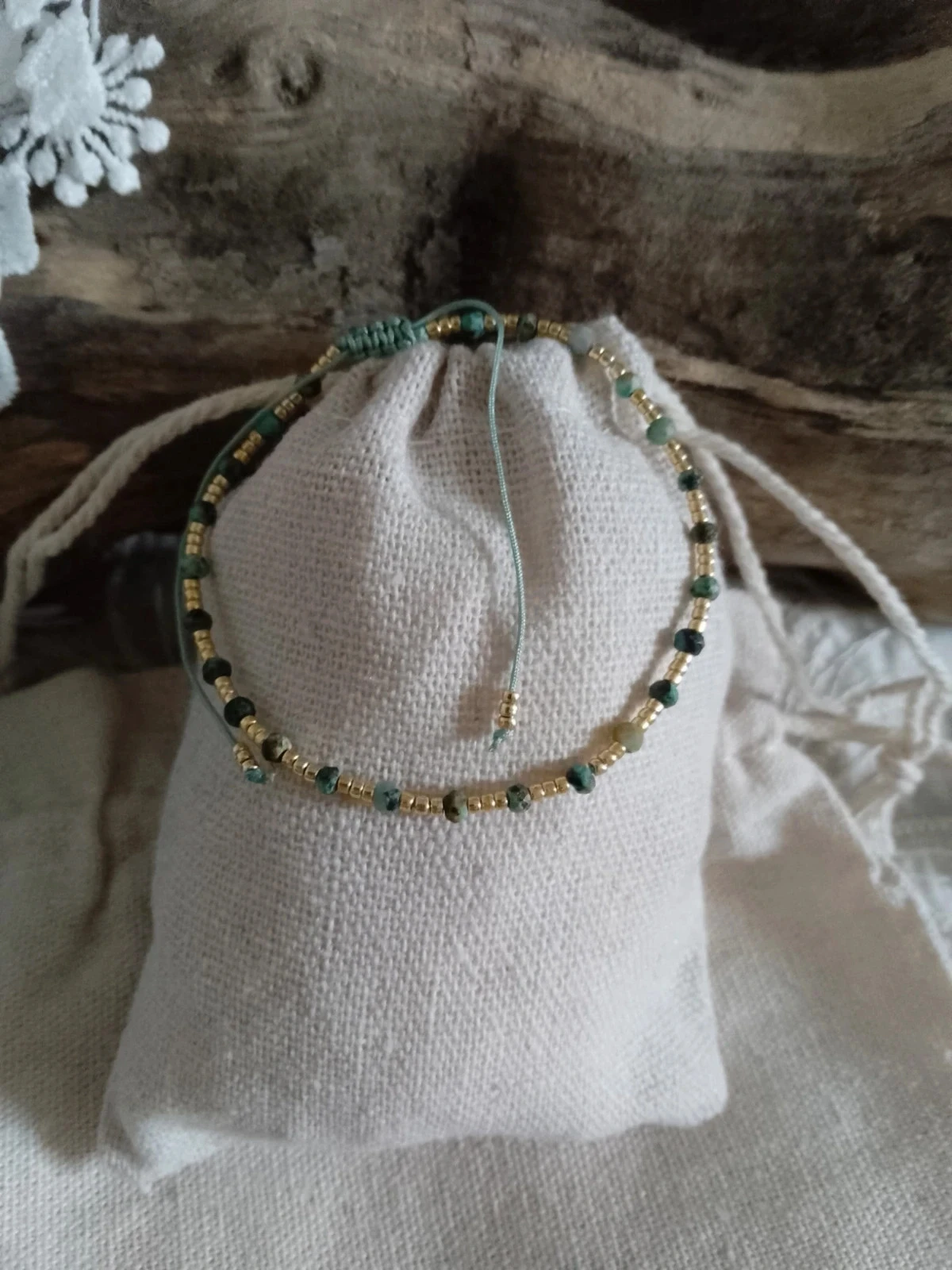 Bracelet pierres naturelles de turquoise africaine – photo 3